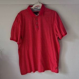 Ted Baker London polo shirt in pink and white triangle pattern